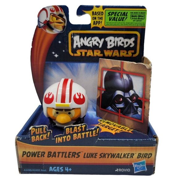 2/$15 Angry Birds Star Wars Power Battlers Toy Luke Skywalker Bird Pull Back NEW - Picture 1 of 9